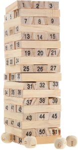 AP64 DREWNIANA GRA CHWIEJĄCA SIĘ WIEŻA TOWARZYSKA GRA KLOCKI DREWNIANE 2