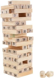 AP64 DREWNIANA GRA CHWIEJĄCA SIĘ WIEŻA TOWARZYSKA GRA KLOCKI DREWNIANE 4