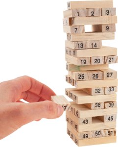 AP64 DREWNIANA GRA CHWIEJĄCA SIĘ WIEŻA TOWARZYSKA GRA KLOCKI DREWNIANE 5