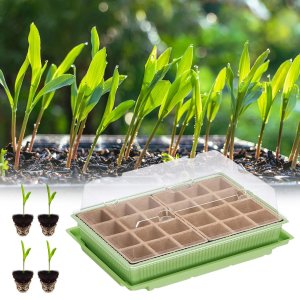 TG71428 MINI SZKLARNIA INSPEKT doniczki torfowe KIEŁKOWNIK ROZSADA 24 komory + taca 5