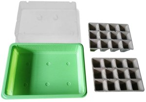 TG71428 MINI SZKLARNIA INSPEKT doniczki torfowe KIEŁKOWNIK ROZSADA 24 komory + taca 10