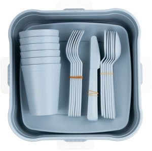Sferazabawek Zestaw Piknikowy 32 elelementy kubki sztućce pojemnik talerze plastikowe HOB031289 (8694064014305) 8