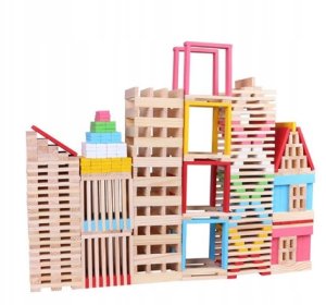 Martom TG50049 KLOCKI DREWNIANE UKŁADANKA 150el ZESTAW KLOCKÓW DREWNIANYCH 4