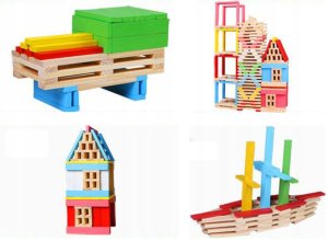 Martom TG50049 KLOCKI DREWNIANE UKŁADANKA 150el ZESTAW KLOCKÓW DREWNIANYCH 7