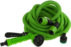 TG56039 WĄŻ OGRODOWY ROZCIĄGLIWY ELASTYCZNY Z PISTOLETEM 22,5 M PODLEWANIA ZŁĄCZKI 7