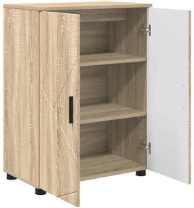 vidaXL Szafka Łazienkowa z półką z drzwiami dąb sonoma 60 x 35 x 80 cm 5