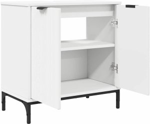 vidaXL Szafka pod umywalkę z przechowywaniem Biały 60.5 x 33.5 x 61 cm 5