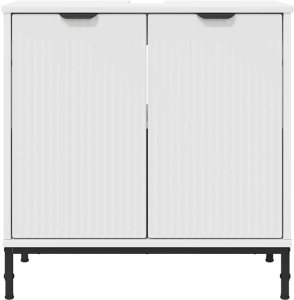 vidaXL Szafka pod umywalkę z przechowywaniem Biały 60.5 x 33.5 x 61 cm 6