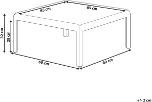 Stolik ogrodowy 69 x 69 cm jasnobeżowy FERRETTI 3
