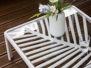 Stolik ogrodowy 69 x 69 cm jasnobeżowy FERRETTI 6