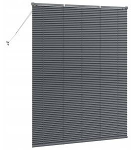 vidaXL Żaluzja okienna z zasłonami ręczne ciemno szary Aluminium Lumarko 7