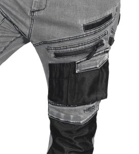 Neo Spodnie robocze DENIM, wzmocnienia Oxford, szare, rozmiar L 3