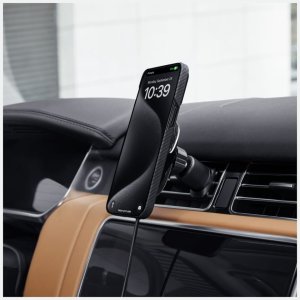 Uchwyt samochodowy z ładowarką bezprzewodową PITAKA MagEZ Pro 2 Qi2 15W NFC Magsafe czarno szary 2