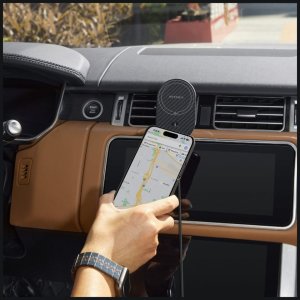 Uchwyt samochodowy z ładowarką bezprzewodową PITAKA MagEZ Pro 2 Qi2 15W NFC Magsafe czarno szary 3