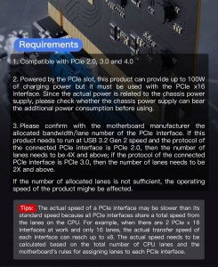Inateck PCIe Kart USB 3.2 G2, 2 USB C, 6 USB A Ports 16 Gbps 3