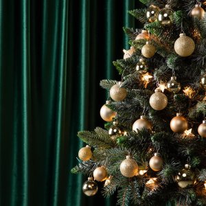 Skrzynkazdrewna Glass Christmas tree toy set XMAS BALLS, gold color, 34 pcs. 5