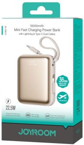 Powerbank Joyroom Powerbank JR-PBF27 22,5W 10000mAh z dwoma wbudowanymi kablami - złoty 2