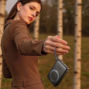 Powerbank Joyroom JR-PBM02 22,5W 10000mAh 3w1 indukcyjny magnetyczny kompatybilny z MagSafe z wbudowanym kablem - czarny 7