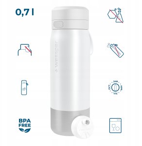 Wessper Butelka filtrująca B2 STAINLESS STEEL Actitex™ 700ml White (WES276-700-WH_K) 10