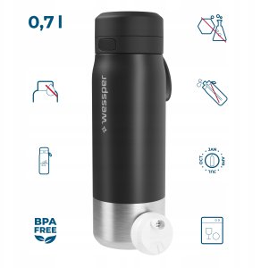 Wessper Butelka filtrująca B2 STAINLESS STEEL Actitex™ 700ml Black (WES276-700-BK_K) 10