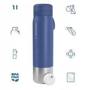 Wessper Butelka filtrująca B2 STAINLESS STEEL Actitex™ 1000ml Blue (WES276-1000-BL_K) 10