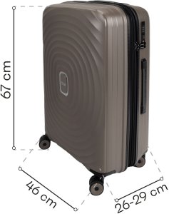 Średnia walizka SwissBags Echo 67 cm szampański Uniwersalny 11