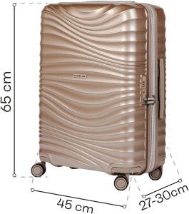Średnia walizka SwissBags Cruise 65 cm szampański Uniwersalny 10