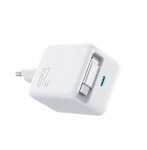 Ładowarka sieciowa Joyroom JR-TCL06 67W GaN z wbudowanym zwijanym kablem USB-C - biała 4