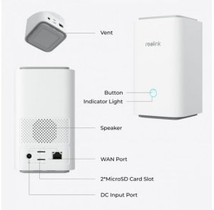 Reolink Home Hub Kit valvontajarjestelma, Home Hub + 2 x Altas 3