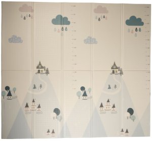 Dwustronna składana kolorowa edukacyjna piankowa mata dziecięca XXL 180x200 cm - misie i słoniki 4