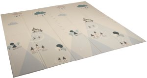 Dwustronna składana kolorowa edukacyjna piankowa mata dziecięca XXL 180x200 cm - misie i słoniki 5