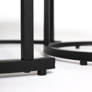 Nowoczesne stoliki kawowe okrągłe zestaw 2w1 loft industrial ława stół stolik dąb antyczny jasny 6