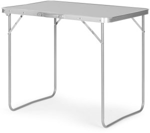 Stolik turystyczny stół składany ogrodowy walizka z uchwytem do przenoszenia 80x60x70 cm srebrny 3