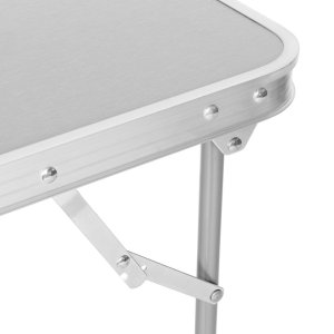 Stolik turystyczny stół składany ogrodowy walizka z uchwytem do przenoszenia 80x60x70 cm srebrny 5