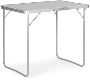 Stolik turystyczny stół składany ogrodowy walizka z uchwytem do przenoszenia 80x60x70 cm srebrny 8