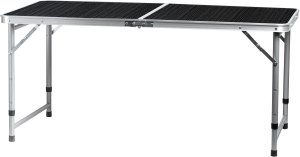 Stolik turystyczny stół składany ogrodowy walizka z uchwytem do przenoszenia i regulacją wysokości i zestawem 4 krzesełek 120x60x70 cm ciemno szary 11