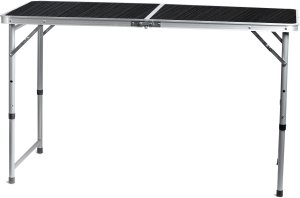 Stolik turystyczny stół składany ogrodowy walizka z uchwytem do przenoszenia i regulacją wysokości i zestawem 4 krzesełek 120x60x70 cm ciemno szary 12