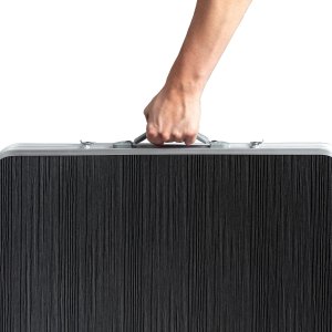 Stolik turystyczny stół składany ogrodowy walizka z uchwytem do przenoszenia i regulacją wysokości i zestawem 4 krzesełek 120x60x70 cm ciemno szary 4