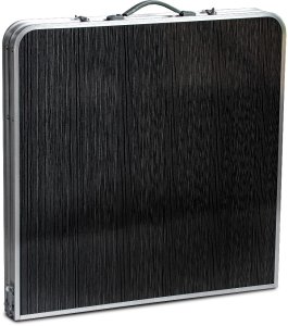 Stolik turystyczny stół składany ogrodowy walizka z uchwytem do przenoszenia i regulacją wysokości i zestawem 4 krzesełek 120x60x70 cm ciemno szary 5