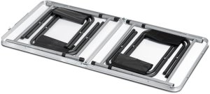 Stolik turystyczny stół składany ogrodowy walizka z uchwytem do przenoszenia i regulacją wysokości i zestawem 4 krzesełek 120x60x70 cm ciemno szary 10