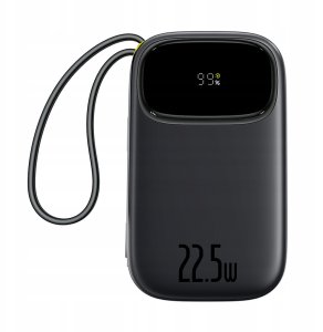 Powerbank Baseus EnerFill FC31 20000mAh 22.5W z wyświetlaczem cyfrowym i 2 wbudowanymi kablami (USB-C + Lightning) - czarny 11