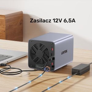 Kieszeń Unitek Obudowa RAID do dysku SATA 2.5''/3.5'' 8 trybów 80TB USB-C 9