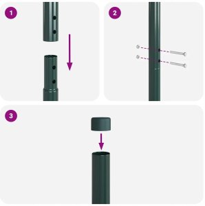 Słupki ogrodzeniowe 12 pcs Zielony 200 cm Lumarko! 7