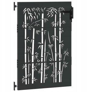 vidaXL Bramka ogrodowa 85x75 cm Stal Corten z wzorem bambusa Brama ogrodowa Lumarko 4
