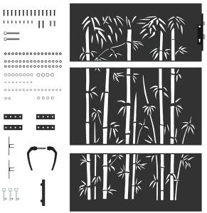 vidaXL Bramka ogrodowa 85x75 cm Stal Corten z wzorem bambusa Brama ogrodowa Lumarko 8