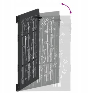 vidaXL Bramka ogrodowa 85x75 cm Stal Corten z wzorem bambusa Brama ogrodowa Lumarko 9