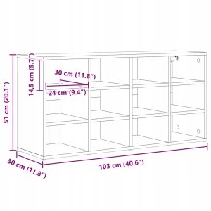 vidaXL Szafka na buty Biały 103x30x51 cm Lumarko 10