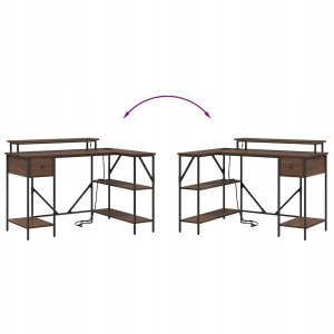 Biurko vidaXL Brązowe 120 cm x 79 cm 13