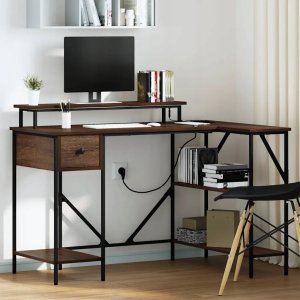 Biurko vidaXL Brązowe 120 cm x 79 cm 2