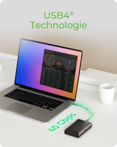 ICY BOX IB IB-1920M-C42 USB4 M.2 NVMe Gehaeuse USB4 Gen 3x2 Type-C up to 40 Gbit/s werkzeuglos Aluminium mit Waermeleitpad 2